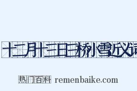 十二月十三日三桥小雪近义词是什么意思的图片